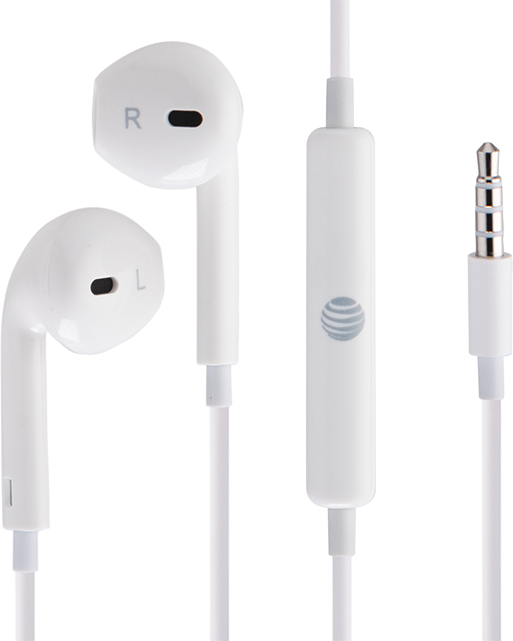 AT&T 3.5mm Corded Earbuds - White